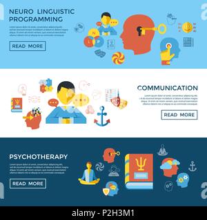 Digital vector neuro linguistic programming icon set infogprahics Stock Vector