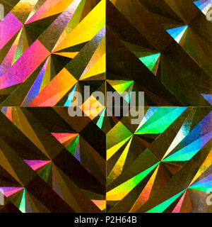 Spectrum abstract holographic background, a trendy colorful backdrop as iridescent angled prisms. For your creative design, cover, poster, book, print Stock Photo