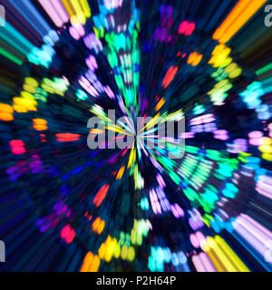Abstract holographic spectrum artwork. A colorful backdrop in neon radial lines. For creative design cover web and print Stock Photo