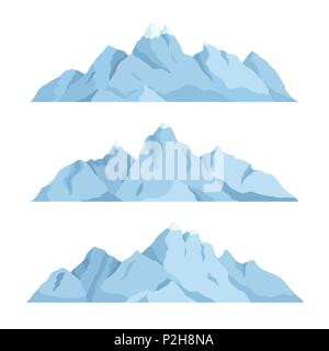 Big mountain set, vector illustration Stock Vector