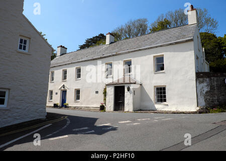 Traditional historic stone house in terrace in the village of Dale, Pembrokeshire West Wales UK  KATHY DEWITT Stock Photo