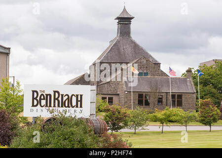 Speyside distiller - BenRiach Whisky Distillery, Moray, Scotland, UK Stock Photo