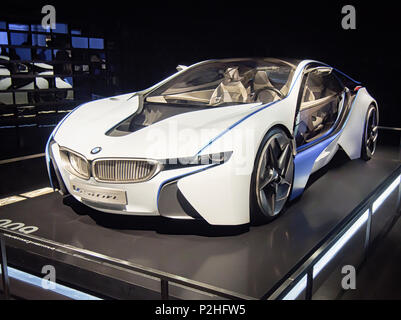 MUNICH, GERMANY-APRIL 8, 2017: 2009 BMW Vision Efficient Dynamics in the BMW Museum. Stock Photo
