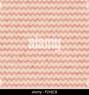 Abstract vector zig zag seamless pattern with rough grunge texture on the beige background. Stock Vector
