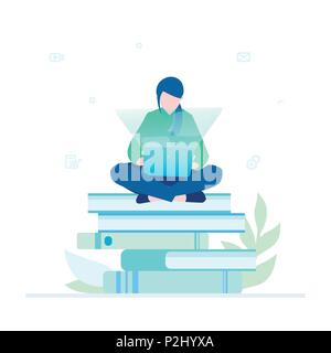 Business research - flat design style colorful illustration Stock Vector