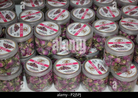 Jars of Moroccan Damask Rose Petals Stock Photo