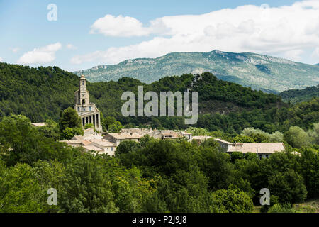 Basilica Notre-Dame de la Consolation, Pierrelongue, near Buis-les-Baronnies, Département Drome, Region Rhones-Alpes, Provence, Stock Photo