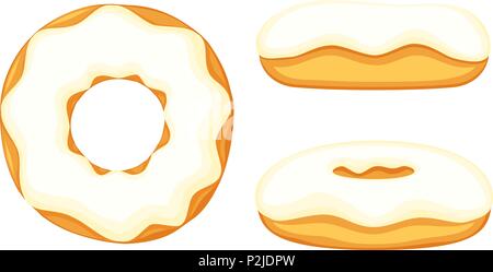 Colorful cartoon donut set Stock Vector