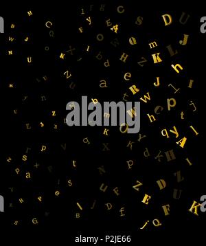 falling random letters, alphabet beautiful background design Stock Vector