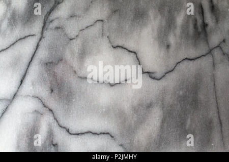 white and grey marble with black veins, close-up macro detail shot Stock Photo