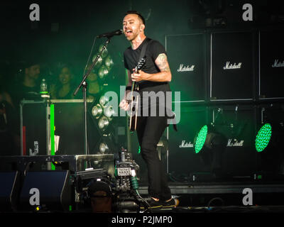 Rise Against perform at the Download 2018 festival at Donnington Park, Leicestershire, UK Stock Photo