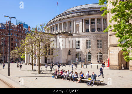England Manchester England greater Manchester City centre city center manchester central library st peters square manchester city centre manchester uk Stock Photo