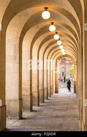 England Manchester England greater Manchester City centre city center Manchester Plinth  Town Hall Extension manchester town hall arches manchester uk Stock Photo