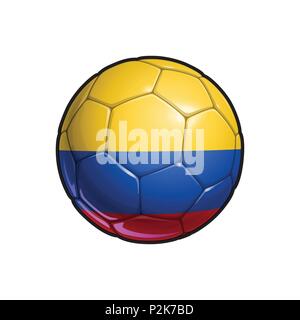 Vector Illustration of a Football – Soccer ball with the Colombian Flag Colors. All elements neatly on well defined Layers Stock Vector