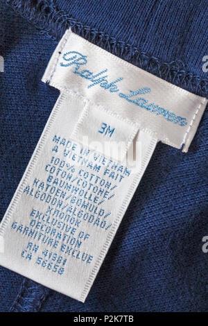 label in Ralph Lauren baby boys top clothing made in Vietnam, 100% ...