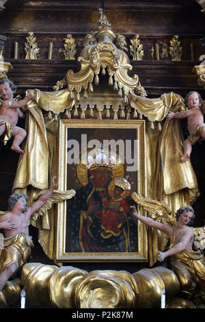 Our Lady of Czestochowa altarpiece in the church of Immaculate Conception in Lepoglava, Croatia Stock Photo