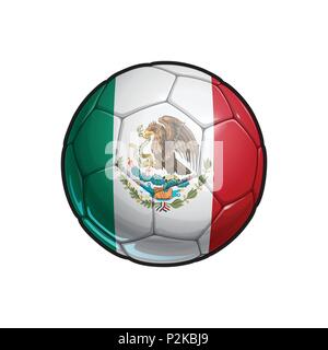 Vector Illustration of a Football – Soccer ball with the Mexican Flag Colors. All elements neatly on well defined Layers Stock Vector