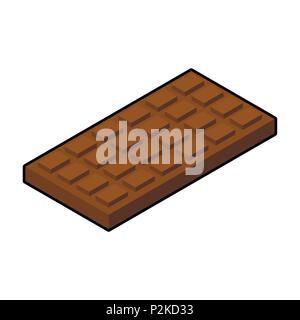 Chocolate bar isometric. Sweetness Vector illustration. Food Stock Vector
