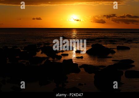 Sunset in Mauritius Stock Photo