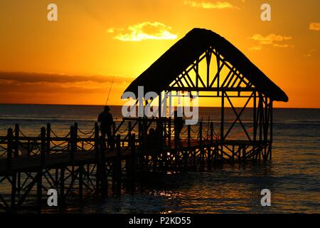 Sunset in Mauritius Stock Photo