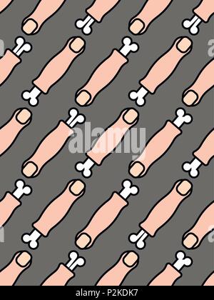 Cut off finger pattern. finger and bone ornament. Part of body background Vector illustration Stock Vector