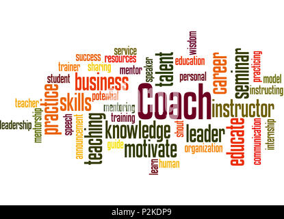 Coach, word cloud concept on white background. Stock Photo