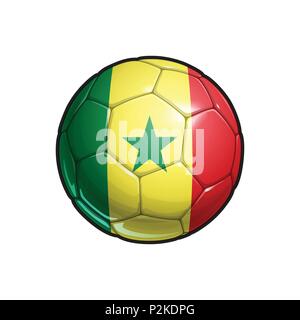 Vector Illustration of a Football – Soccer ball with the Senegalese Flag Colors. All elements neatly on well defined Layers Stock Vector