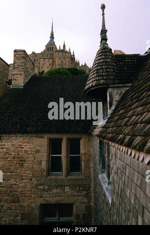 Old roofs on the Mont Saint Michel, France Stock Photo