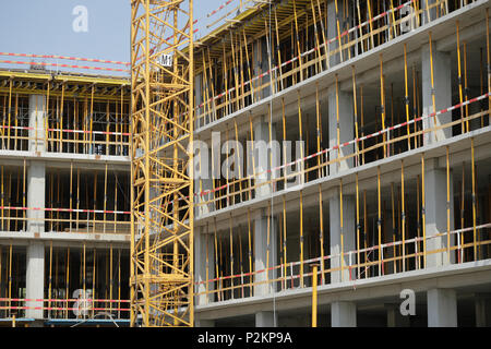 BUCHAREST, ROMANIA - JUNE 14, 2018: Construction site Stock Photo