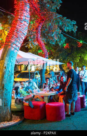 Odessa, Ukraine, restaurants in the pedestrian street Deribasovskaya street Stock Photo