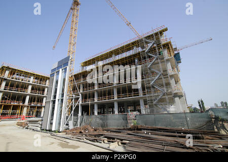 BUCHAREST, ROMANIA - JUNE 14, 2018: Construction site Stock Photo