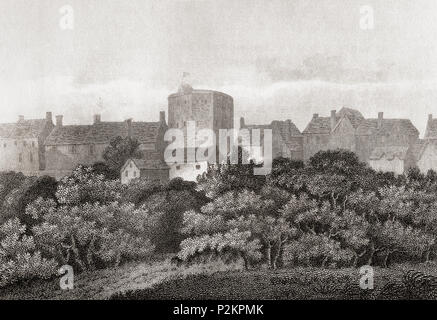 The Swan Theatre, The Bankside, Southwark, London, England.  From Shakespeare The Player, published 1916 Stock Photo