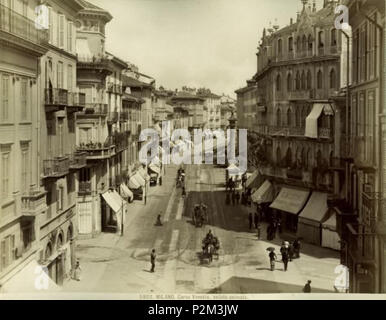 . Italiano: Milano, largo San Babila e corso Venezia . circa 1890. Anonymous 56 Milano, largo San Babila 01 Stock Photo