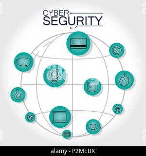 Cyber security technology Stock Vector
