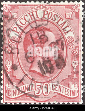 Stamp of the Kingdom of Italy; 1884; parcel stamp ('pacchi ...