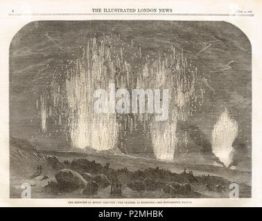 Eruption of Mt Vesuvius, December 1861 Stock Photo