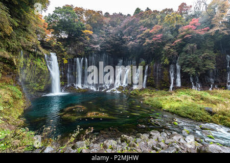 Shiraito waterfalls in autumn, Fujinomiya, Shizuoka Prefecture, Japan Stock Photo