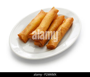 spring rolls, chinese cuisine isolated on white background Stock Photo