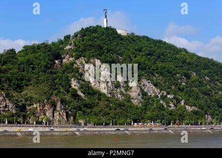 Budapest, Hungary, area classified as World Heritage, Buda, Citadella Setany, Citadel District, the monument of independence on Gellert Hill Stock Photo