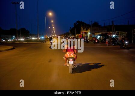 Togo, Lome, night traffic Stock Photo