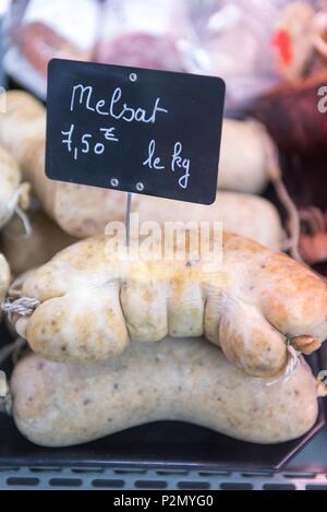 France, Tarn, Albi, covered market, Millas charcuterie, Melsat Stock Photo