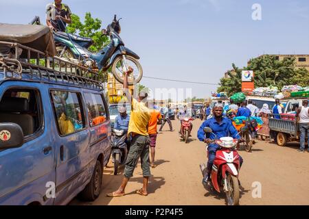 Burkina Faso, Centre region, Ouagadougou, downtown, bush-taxi Stock Photo