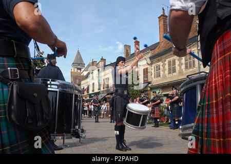 France, Cher, Sologne, Aubigny sur Nere, Stuarts City on the Jacques Coeur road, which celebrates every year around July 14, its secular friendship with the Scots around the Franco Scottish Festival Stock Photo