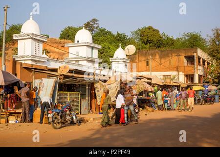 Burkina Faso, Sud-Ouest region, Gaoua, capital of Poni province, the great mosque Stock Photo