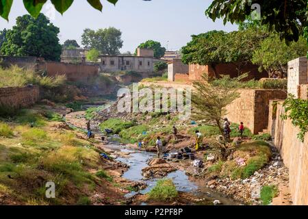Burkina Faso, Hauts-Bassins region, Bobo-Dioulasso, the old town, the sacred catfish river Stock Photo