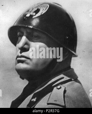 . English: Benito Mussolini . 27 April 2014, 19:31:04. Unknown 11 Benito Mussolini Portrait Stock Photo