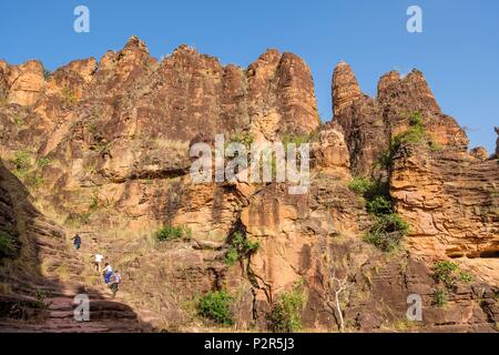 Burkina Faso, Cascades region, Sindou, country of the Senoufo ethnic group, the Sindou peaks are sandstone pitons carved by nature and a sacred place for Senoufos Stock Photo