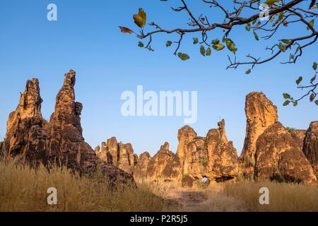 Burkina Faso, Cascades region, Sindou, country of the Senoufo ethnic group, the Sindou peaks are sandstone pitons carved by nature and a sacred place for Senoufos Stock Photo