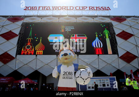 Spartak Stadium Moscow, Russia. 16 June 2018 GBC8094 2018 FIFA World Cup Russia Spartak Stadium Moscow STRICTLY EDITORIAL USE ONLY. If The Player/Players Depicted In This Image Is/Are Playing For An English Club Or The England National Team. Then This Image May Only Be Used For Editorial Purposes. No Commercial Use. Credit: Allstar Picture Library/Alamy Live News Stock Photo