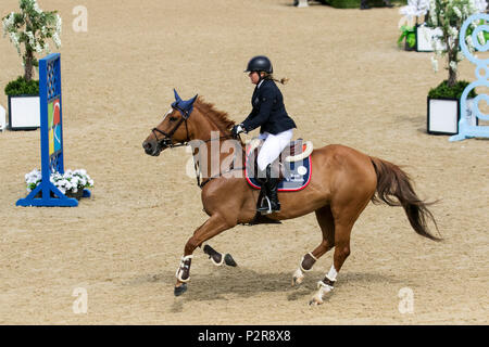 Bolesworth, Cheshire. 16th Jun, 2018.  Sofia Abramovich riding Billy Fraulein C ( CSIAm-B Two Phase) at the Equerry Bolesworth International Horse Show. Credit: MediaWorldImages/AlamyLiveNews. Stock Photo